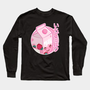 Cute Japanese Kawaii Strawberry Milk Carton Long Sleeve T-Shirt